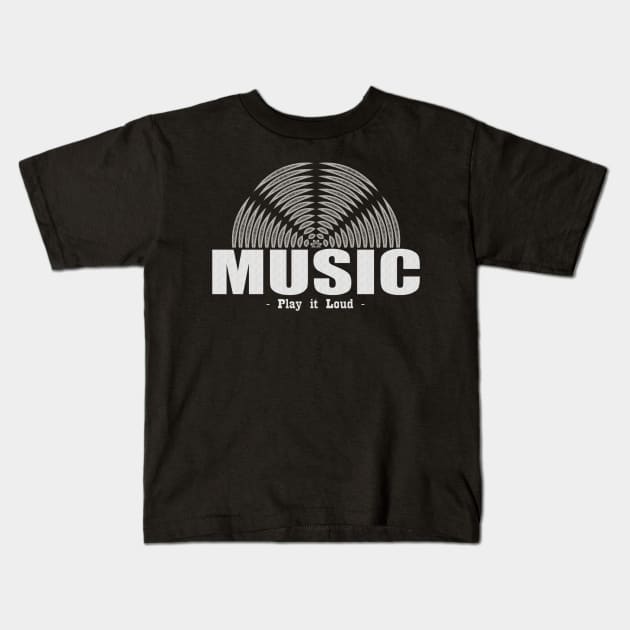 Music Lovers Play it Loud Kids T-Shirt by PlanetMonkey